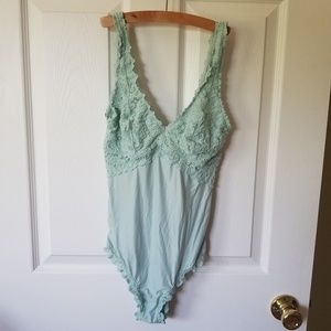 Aerie teal lace bodysuit